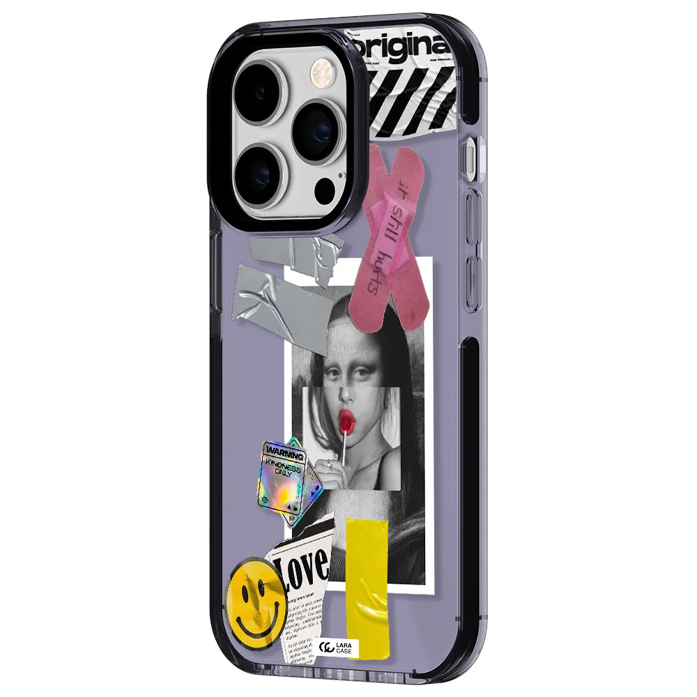 Mona Lisa Street Style Apple iPhone 14 pro impact Lilac Case