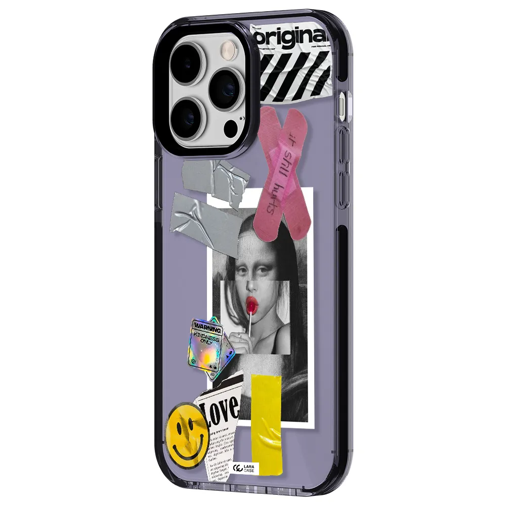 Mona Lisa Street Style Apple iPhone 14 pro max impact Lilac Case