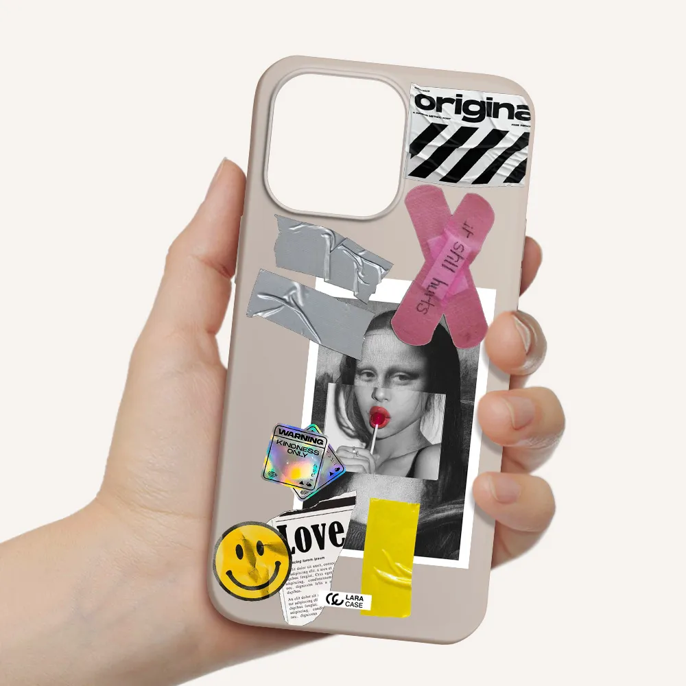 Mona Lisa Street Style Apple iPhone 14 pro max Silicone Stone Case