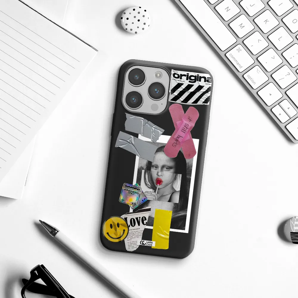 Mona Lisa Street Style Apple iPhone 14 pro Silicone black Case