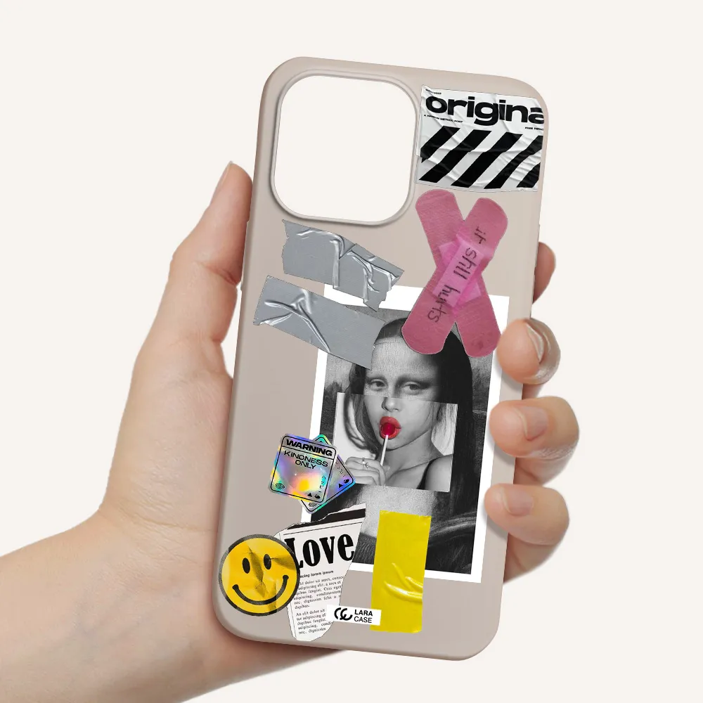 Mona Lisa Street Style Apple iPhone 14 pro Silicone Stone Case