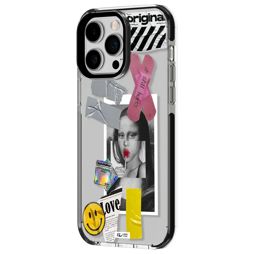 Mona Lisa Street Style Apple iPhone 15 Pro impact black border Case