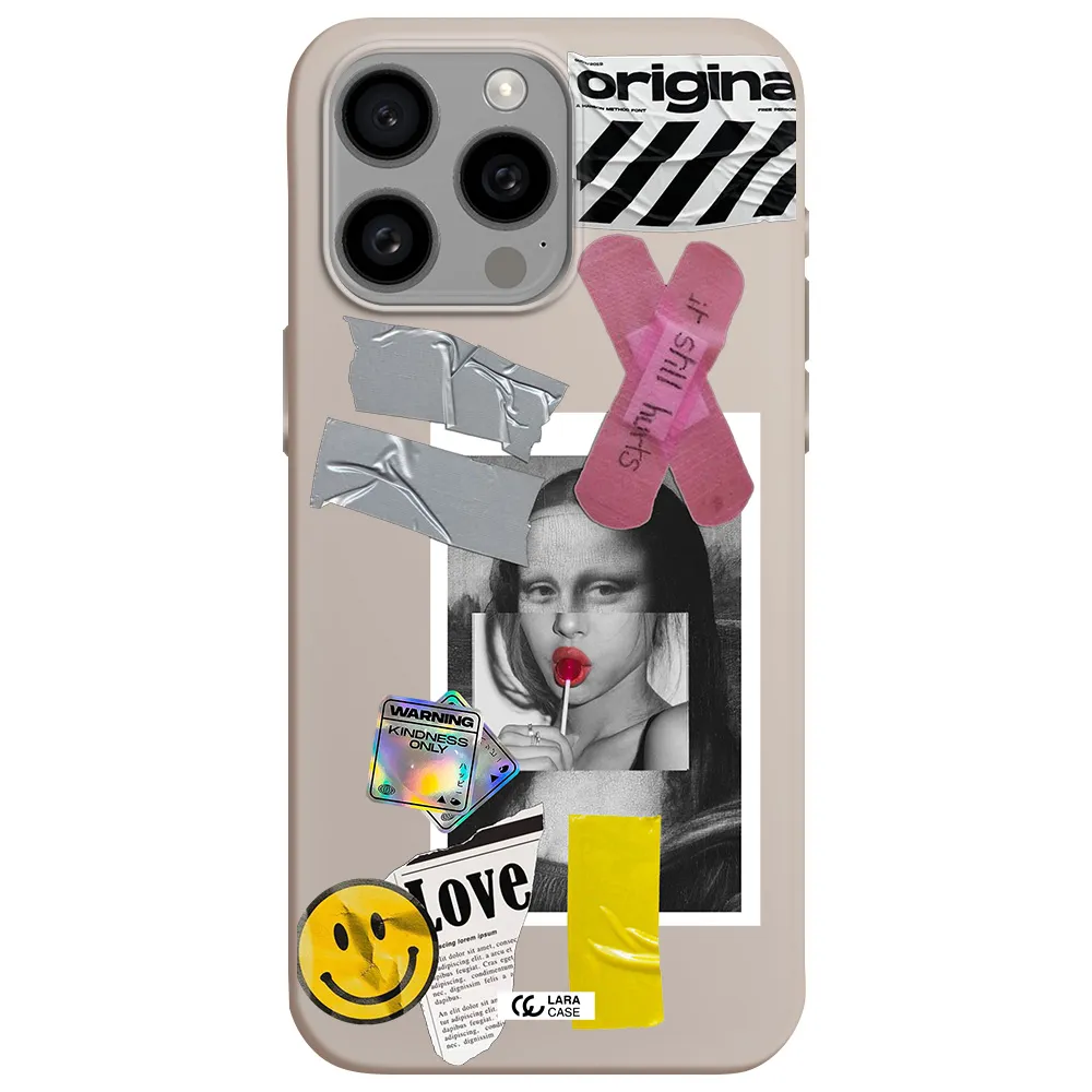 Mona Lisa Street Style Apple Iphone 15 Pro max Silicone Stone Case