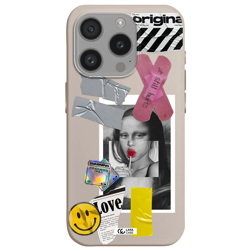Mona Lisa Street Style Apple Iphone 15 Pro Silicone Stone Case
