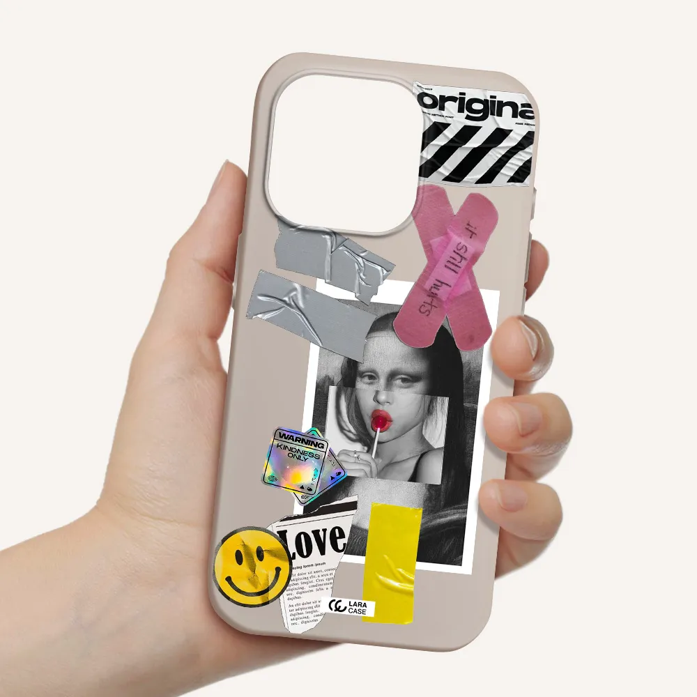 Mona Lisa Street Style Apple Iphone 15 Pro Silicone Stone Case