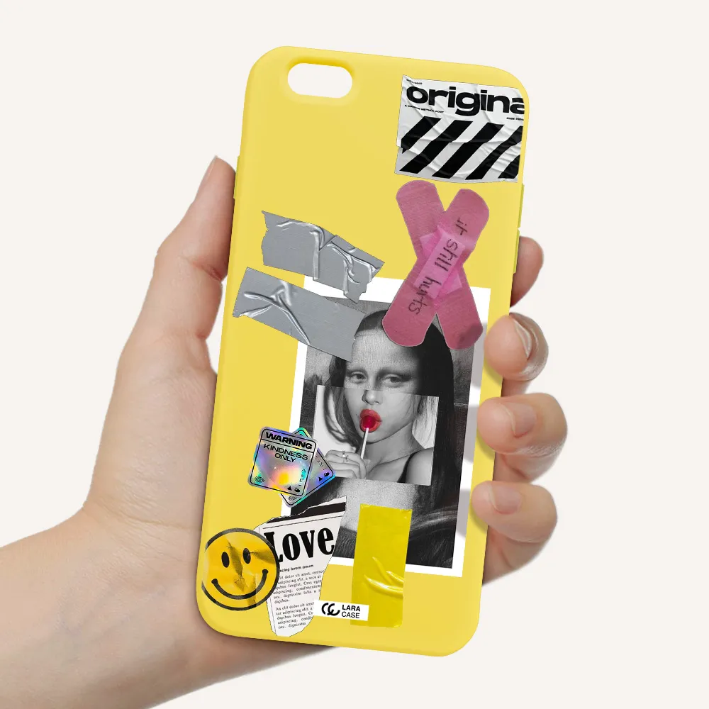 Mona Lisa Street Style Apple iPhone 6 plus Silicone canary yellow Case