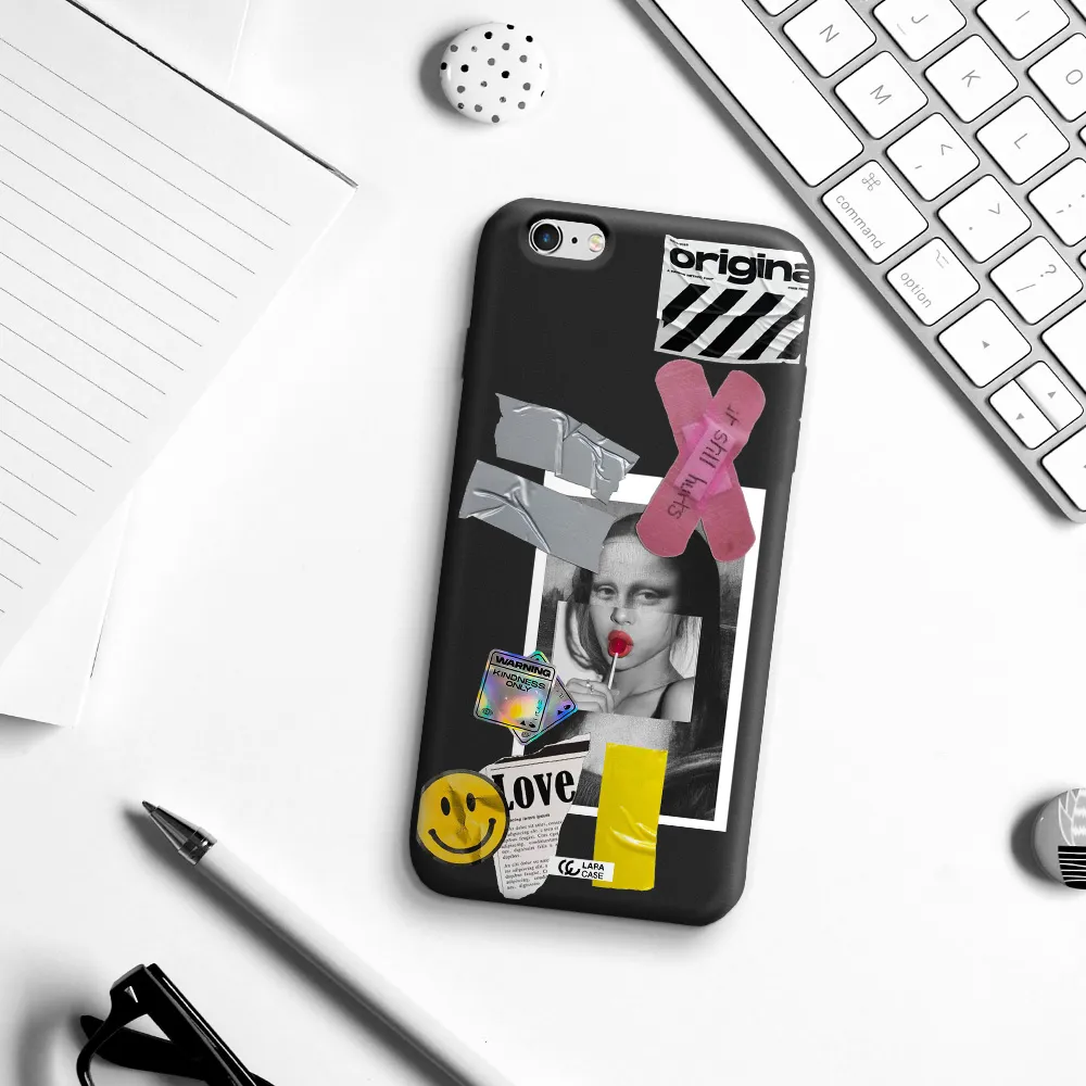 Mona Lisa Street Style Apple iPhone 6 s plus Silicone black Case