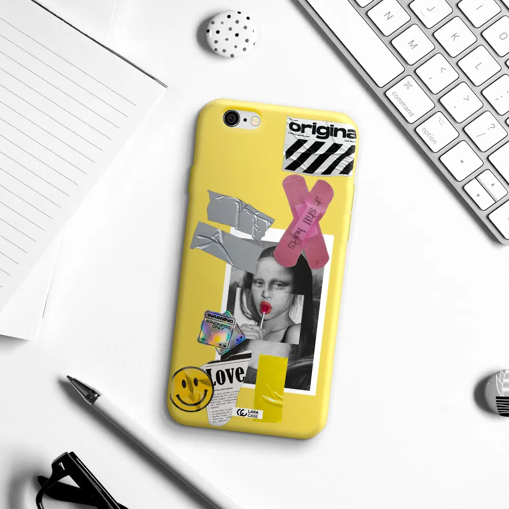 Mona Lisa Street Style Apple iPhone 6 Silicone canary yellow Case