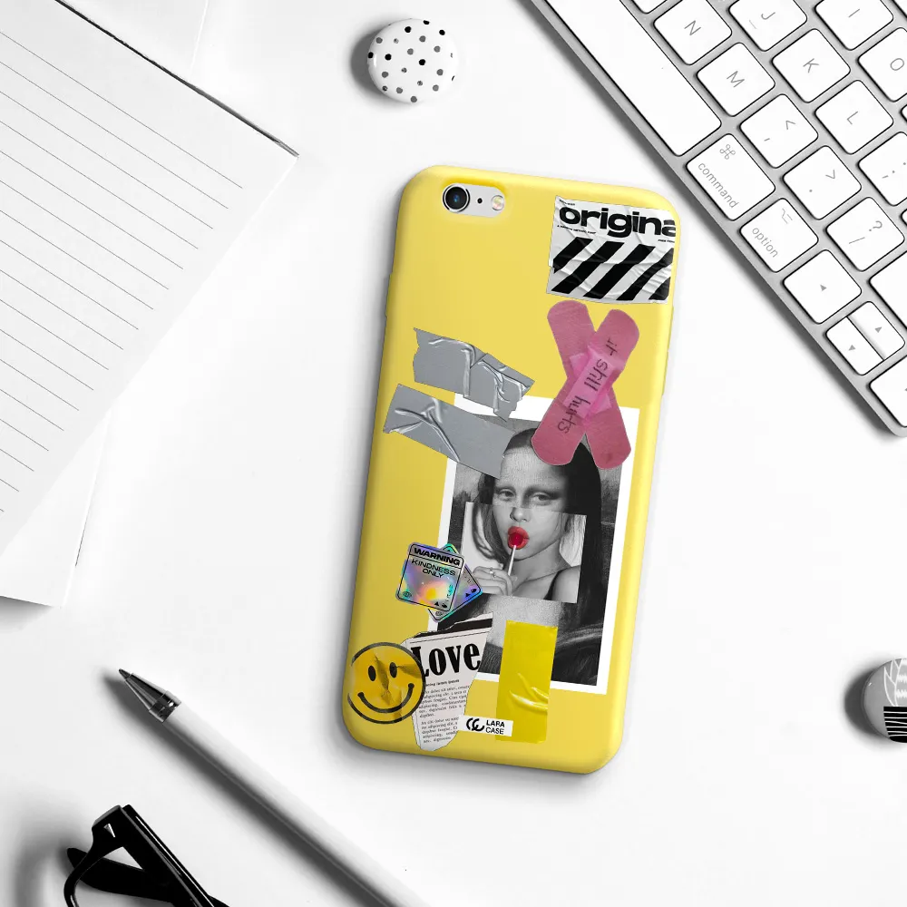 Mona Lisa Street Style Apple iPhone 6S Silicone canary yellow Case