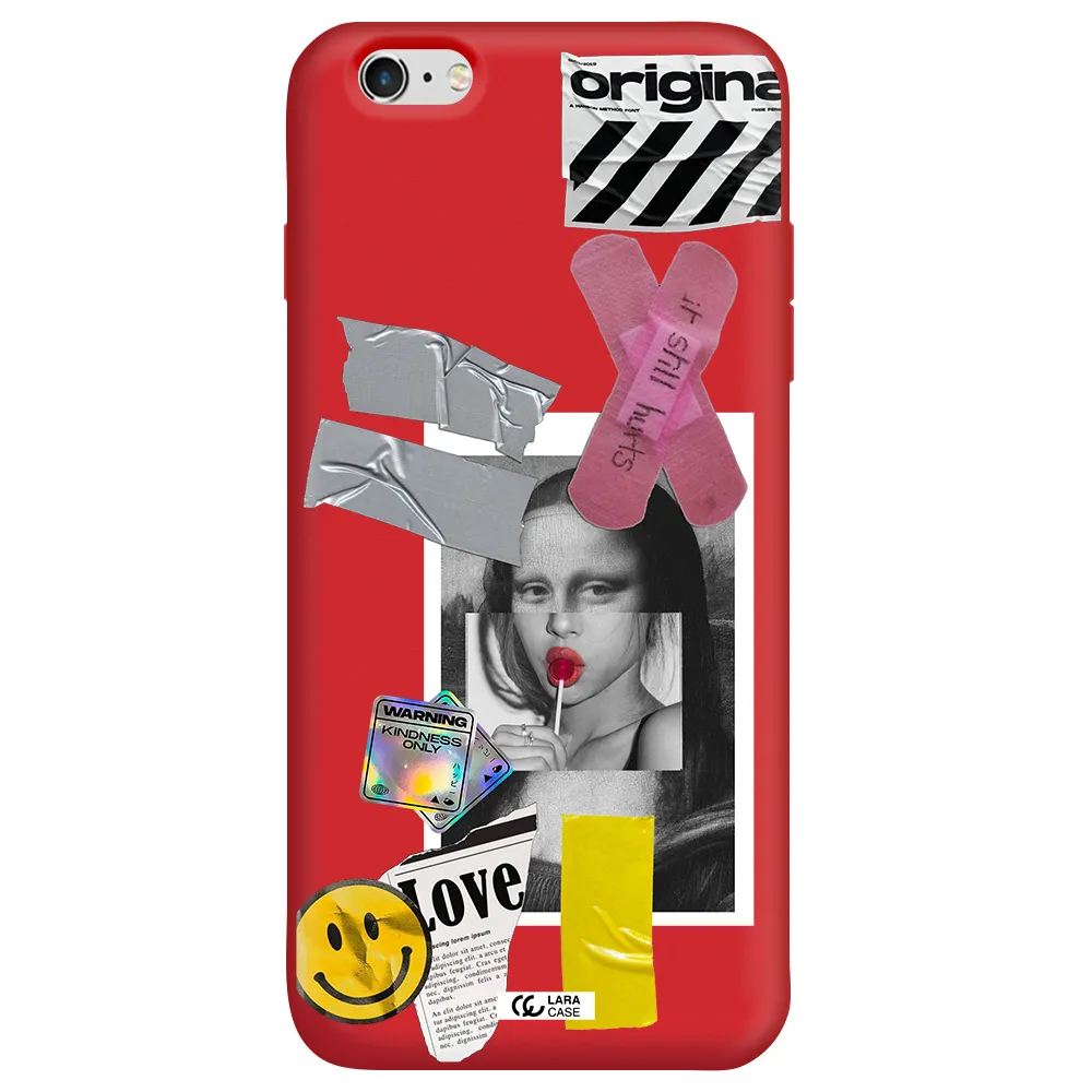 Mona Lisa Street Style Apple iPhone 6S Silicone Imperial Red Case