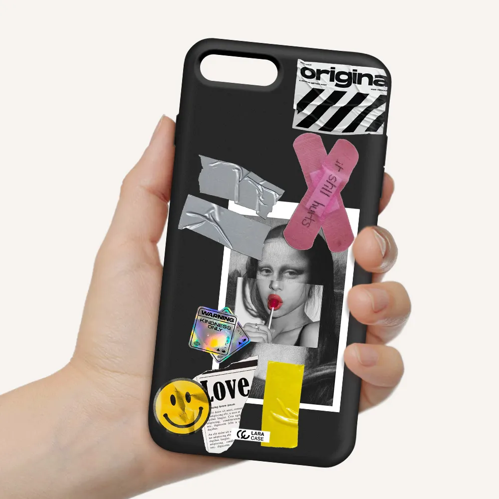 Mona Lisa Street Style Apple iPhone 7 plus Silicone black Case