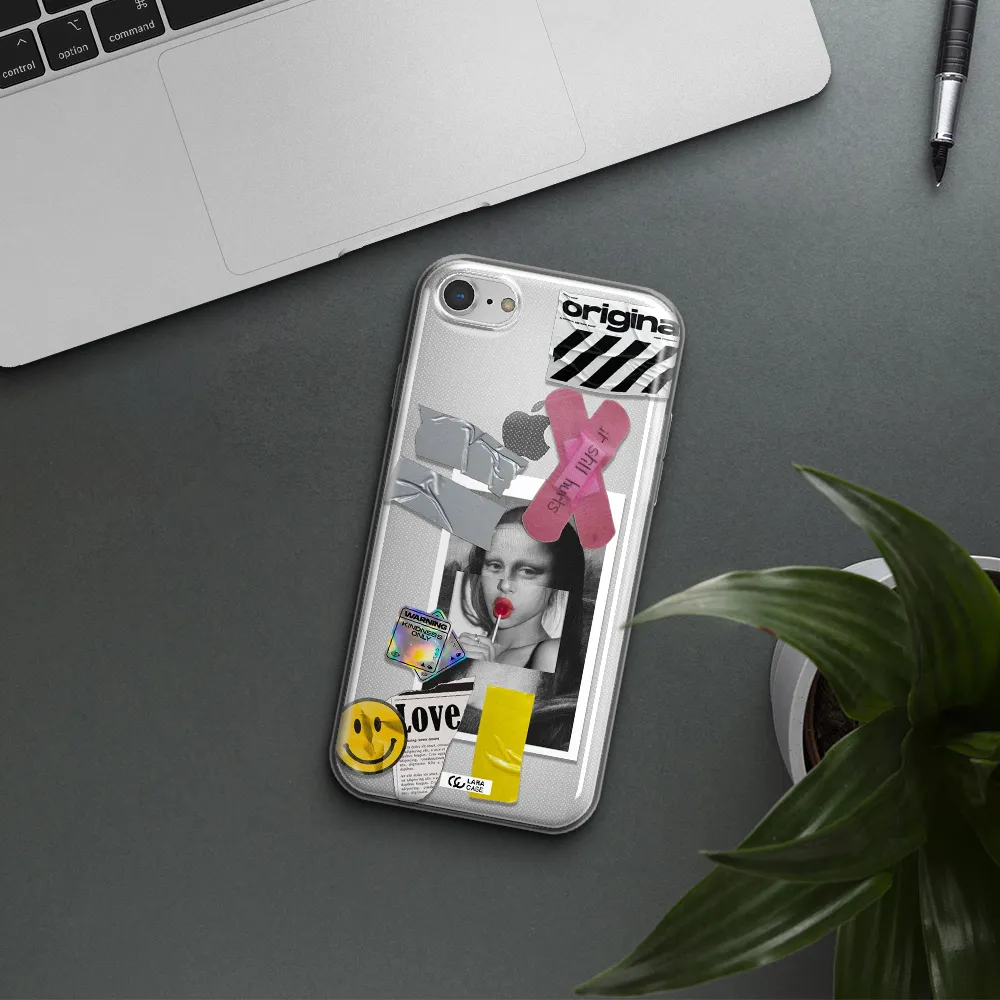 Mona Lisa Street Style Apple iPhone 8 Clear TPU Case