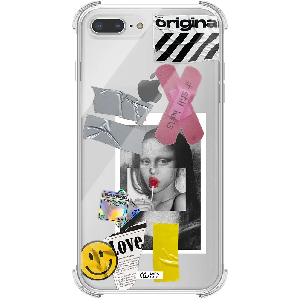Mona Lisa Street Style Apple iPhone 8 plus Clear PC Case
