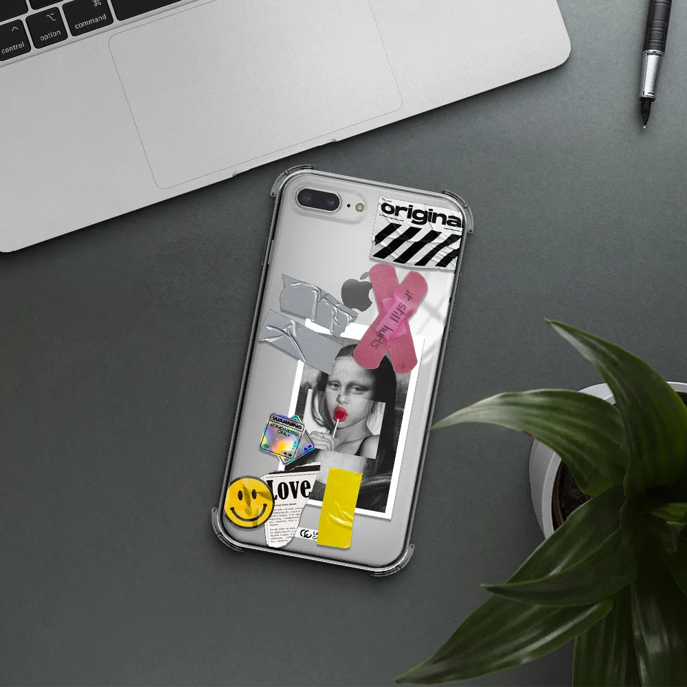 Mona Lisa Street Style Apple iPhone 8 plus Clear PC Case