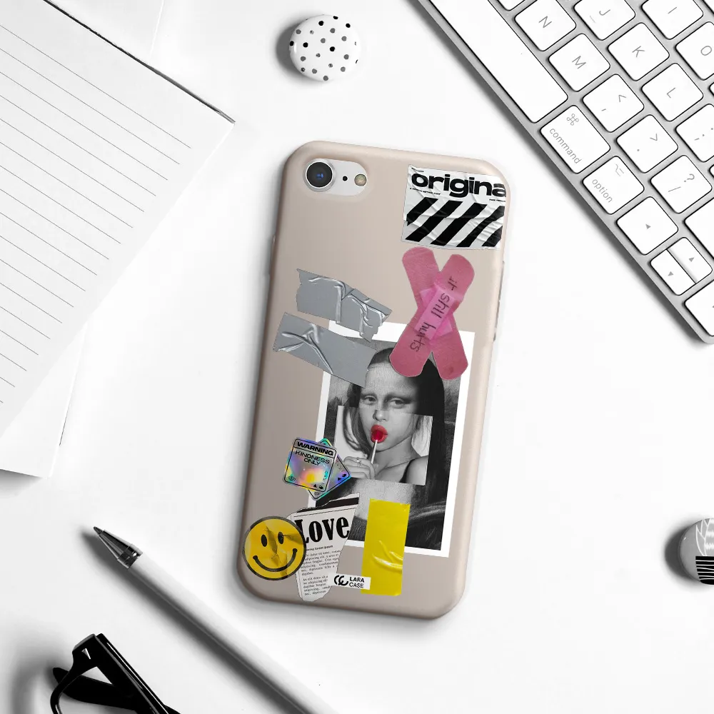 Mona Lisa Street Style Apple iPhone 8 Silicone Stone Case