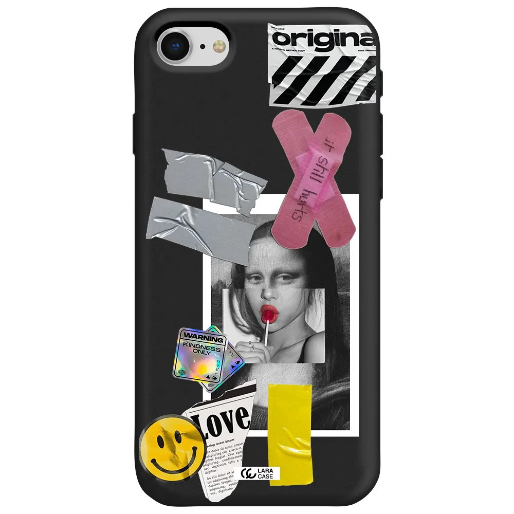 Mona Lisa Street Style Apple iPhone se 2020 Silicone black Case