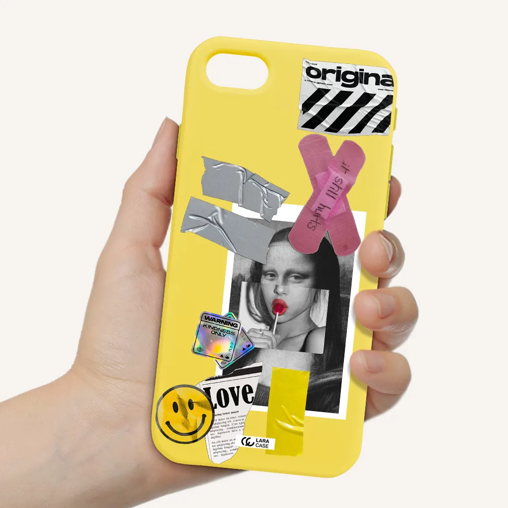 Mona Lisa Street Style Apple iPhone se 2020 Silicone canary yellow Case
