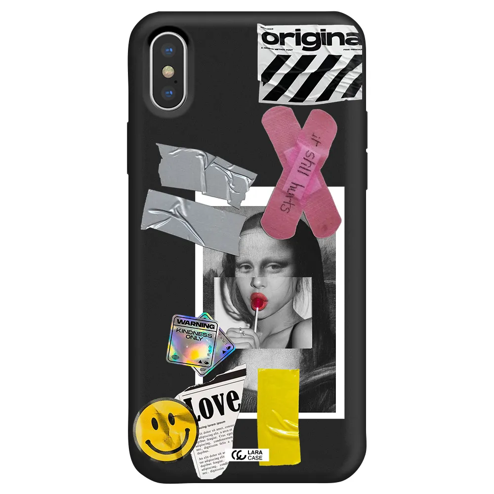Mona Lisa Street Style Apple iPhone X Silicone black Case