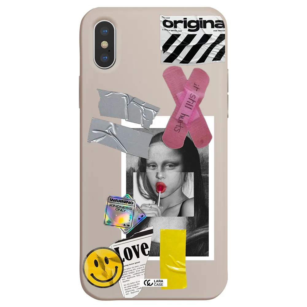 Mona Lisa Street Style Apple iPhone X Silicone Stone Case