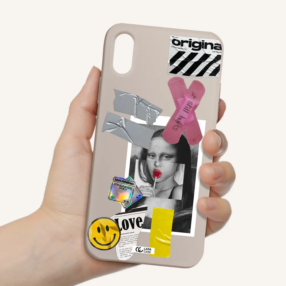 Mona Lisa Street Style Apple iPhone X Silicone Stone Case