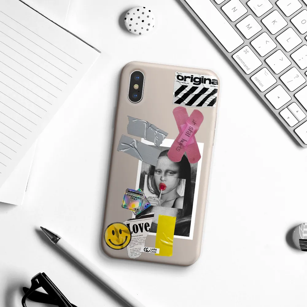 Mona Lisa Street Style Apple iPhone X Silicone Stone Case