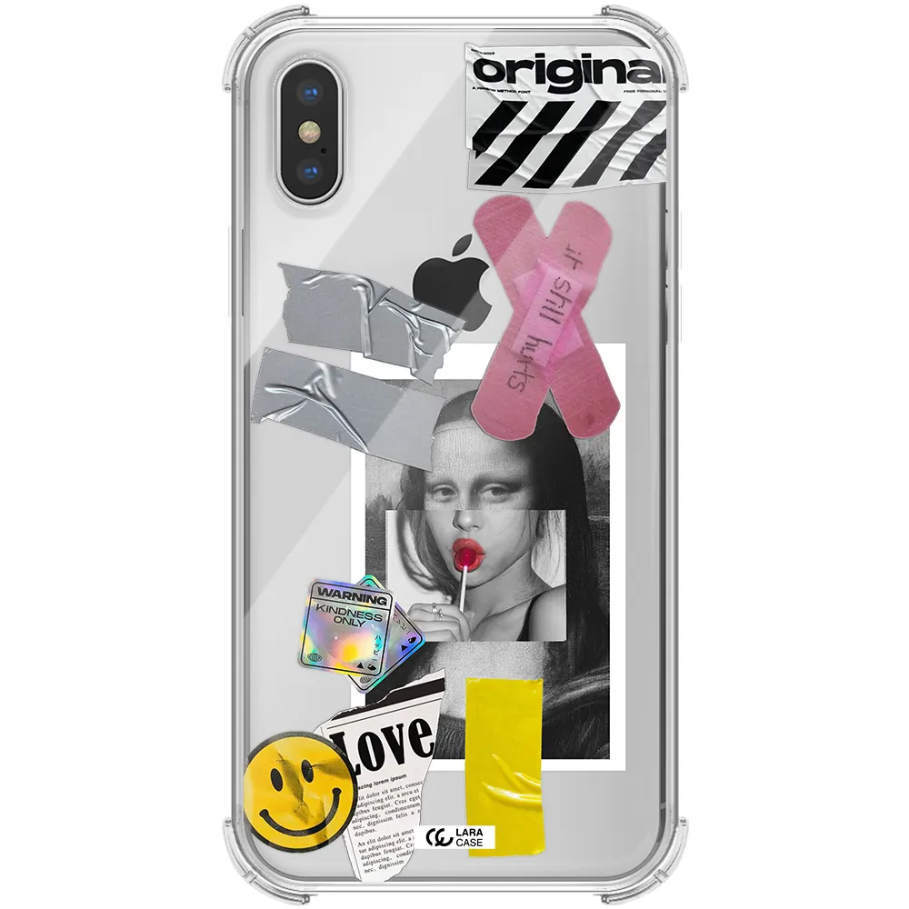 Mona Lisa Street Style Apple iPhone XS Clear PC Case