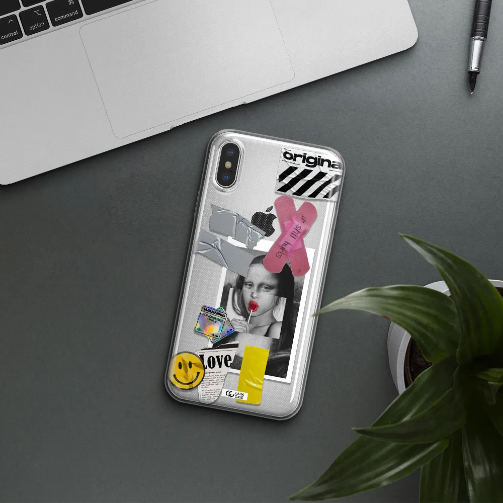 Mona Lisa Street Style Apple iPhone XS Clear TPU Case