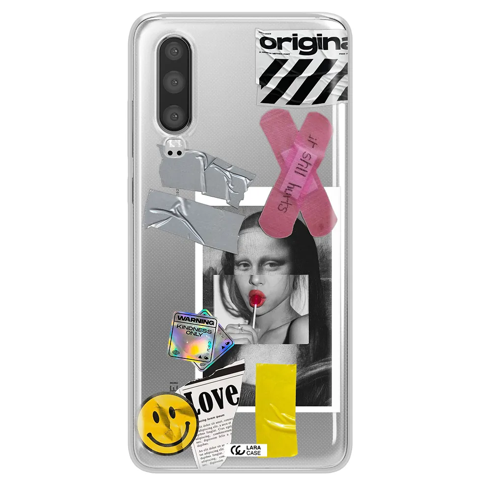 Mona Lisa Street Style Huawei P30 Clear TPU Case