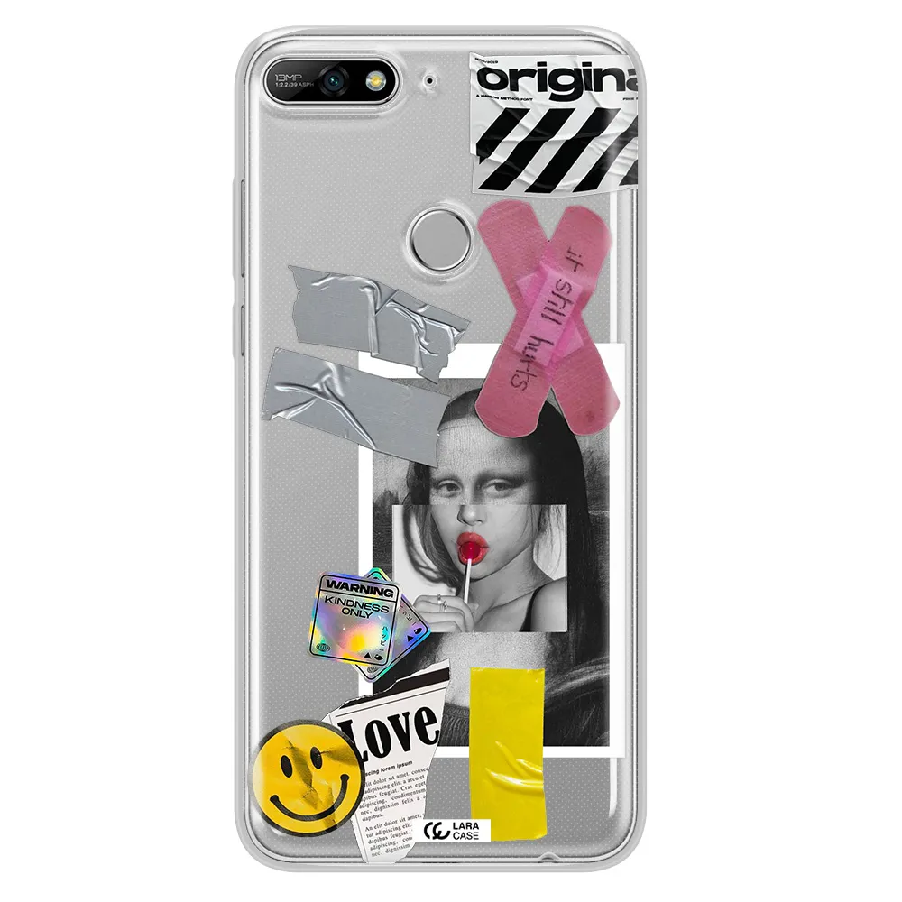 Mona Lisa Street Style Huawei Y7 2018 Clear TPU Case