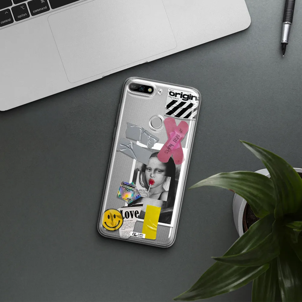 Mona Lisa Street Style Huawei Y7 2018 Clear TPU Case
