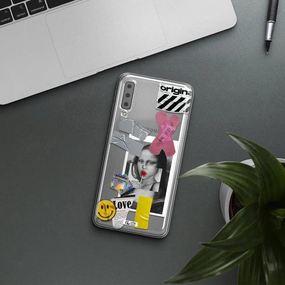 Mona Lisa Street Style Samsung A7 2018 Clear TPU Case