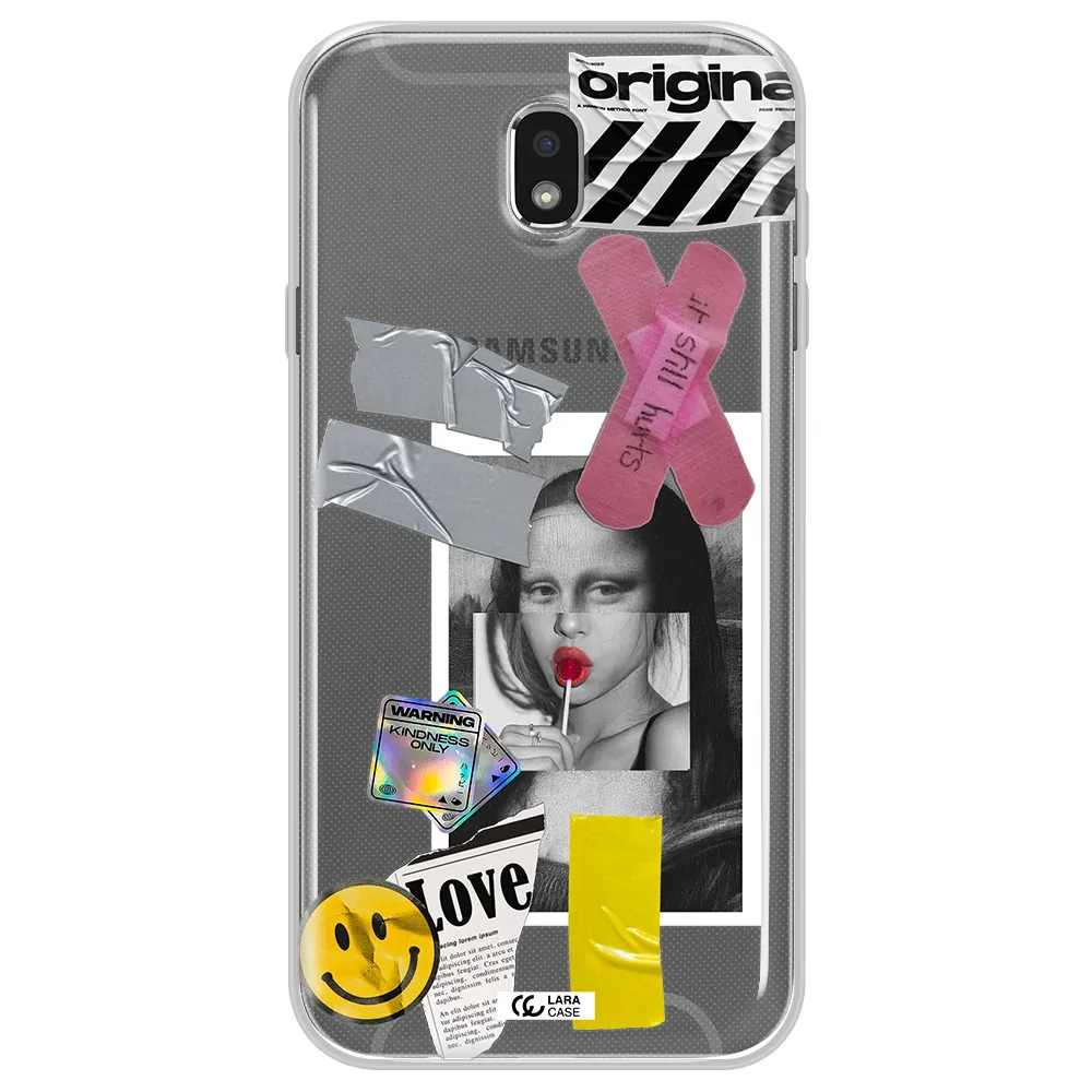 Mona Lisa Street Style Samsung J7 Pro Clear TPU Case