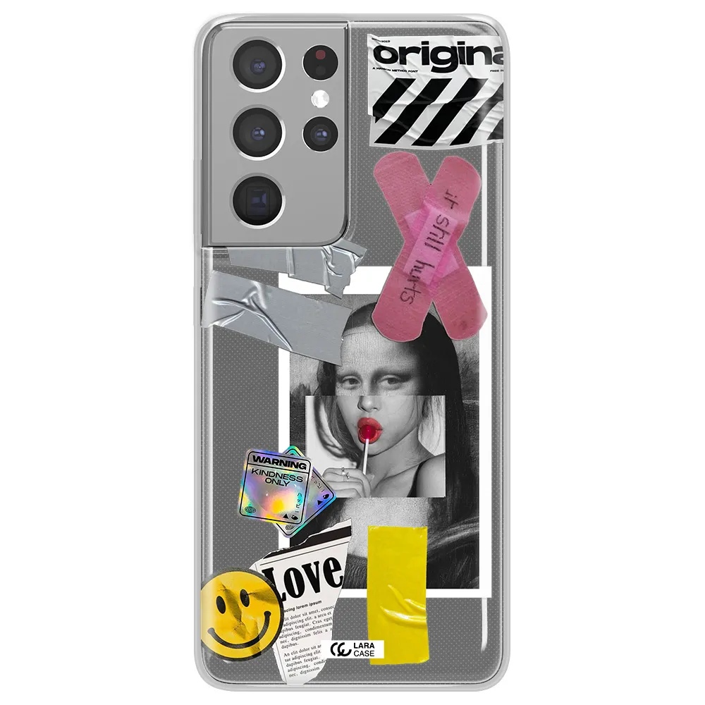 Mona Lisa Street Style Samsung S21 Ultra Clear TPU Case