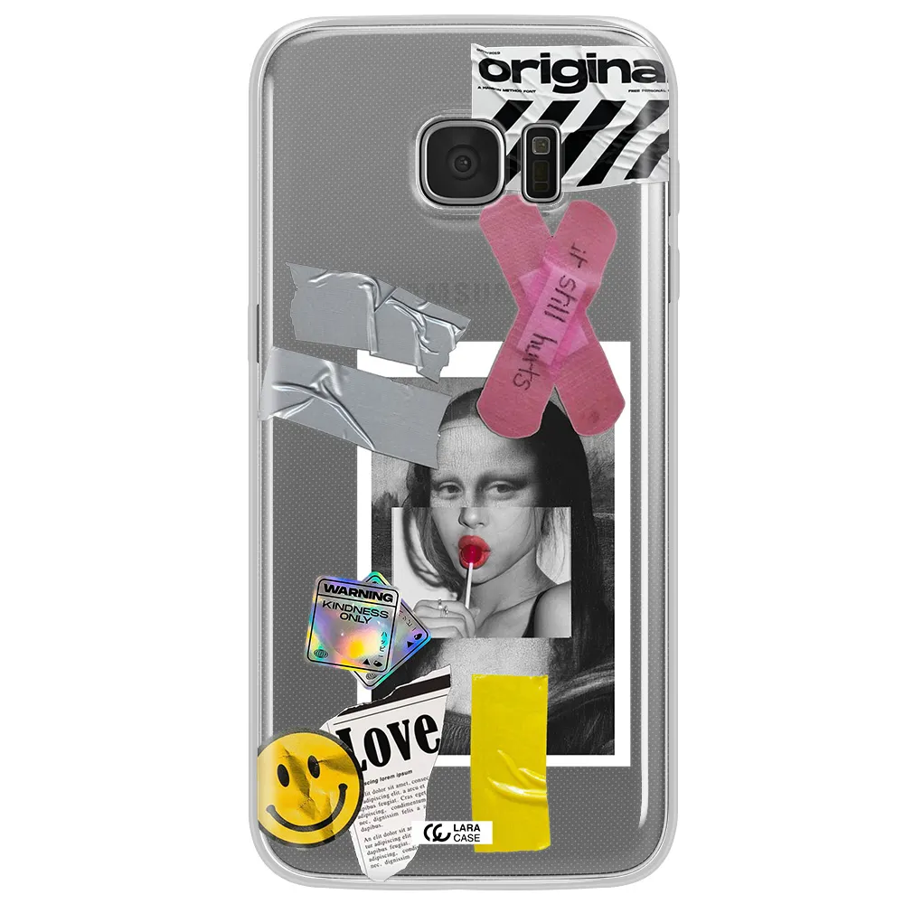 Mona Lisa Street Style Samsung S7 Edge Clear TPU Case