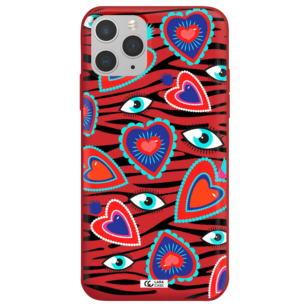 Eye Heart Apple iPhone 11 pro max Silicone Imperial Red Case