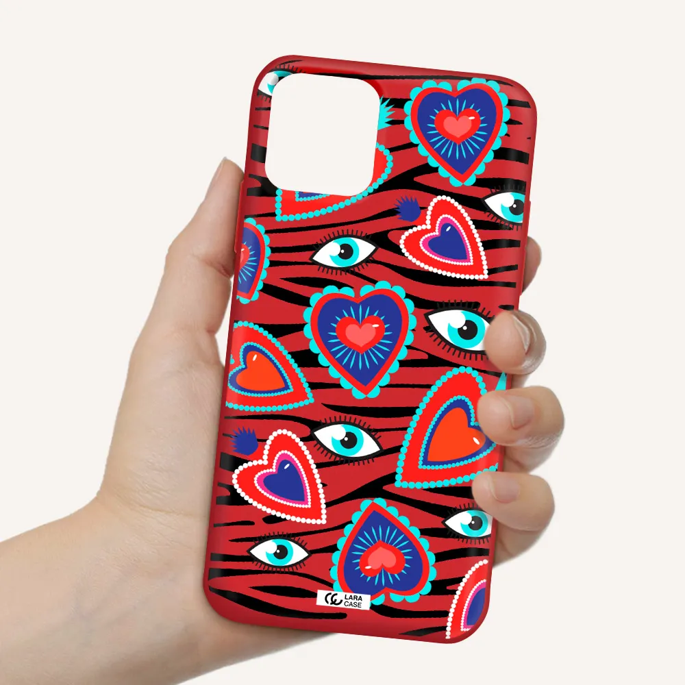 Eye Heart Apple iPhone 11 pro max Silicone Imperial Red Case