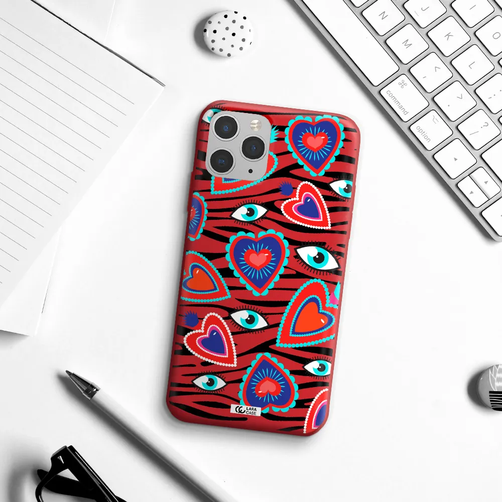 Eye Heart Apple iPhone 11 pro max Silicone Imperial Red Case