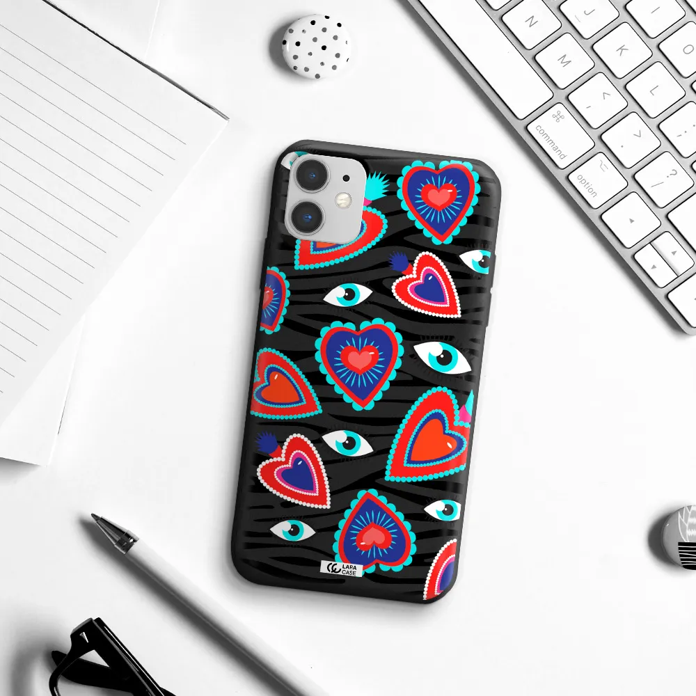 Eye Heart Apple iPhone 11 Silicone black Case