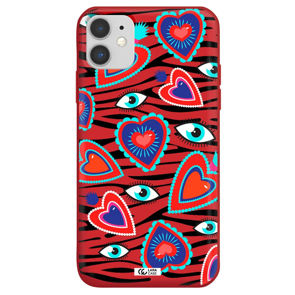 Eye Heart Apple iPhone 11 Silicone Imperial Red Case