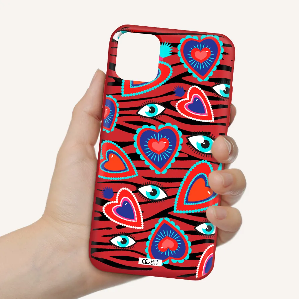 Eye Heart Apple iPhone 11 Silicone Imperial Red Case