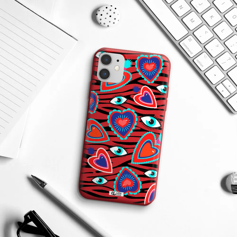Eye Heart Apple iPhone 11 Silicone Imperial Red Case