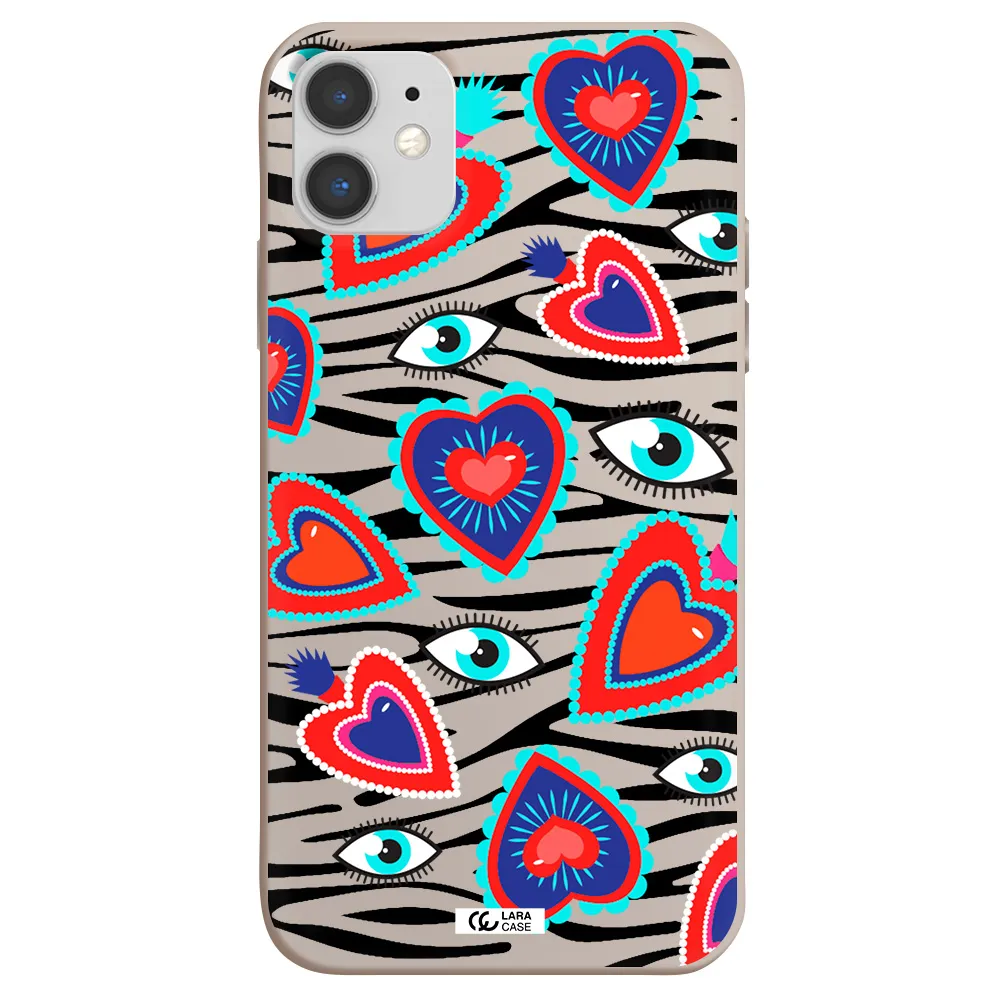 Eye Heart Apple iPhone 11 Silicone Stone Case