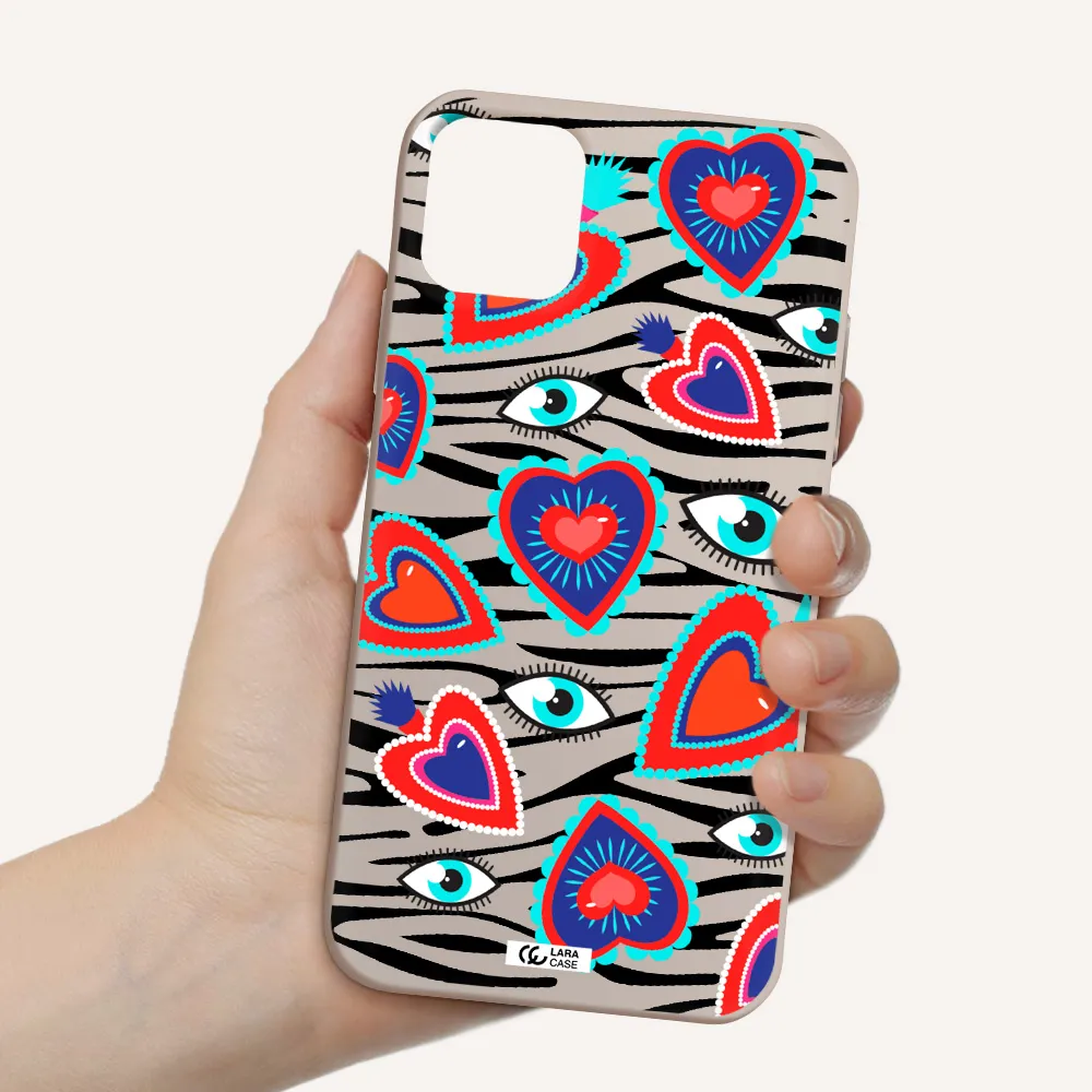 Eye Heart Apple iPhone 11 Silicone Stone Case
