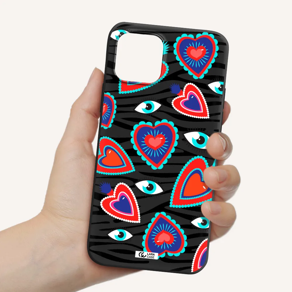 Eye Heart Apple iPhone 12 mini Silicone black Case