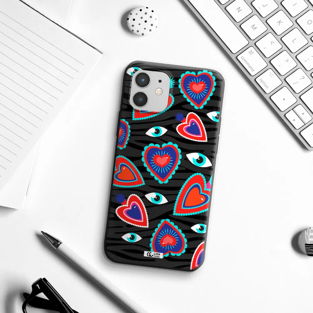 Eye Heart Apple iPhone 12 mini Silicone black Case