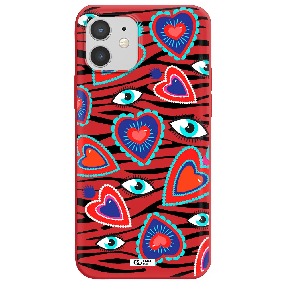 Eye Heart Apple iPhone 12 mini Silicone Imperial Red Case
