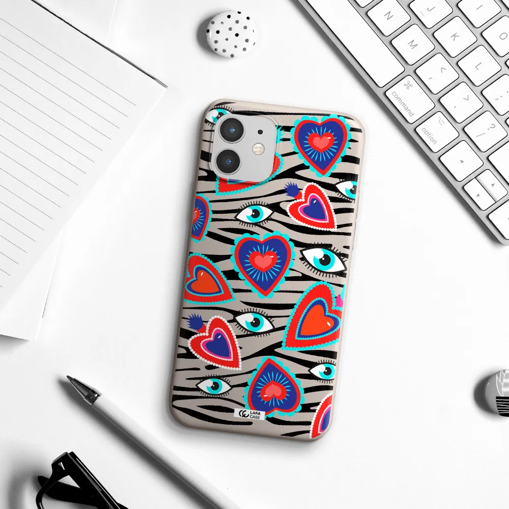 Eye Heart Apple iPhone 12 mini Silicone Stone Case