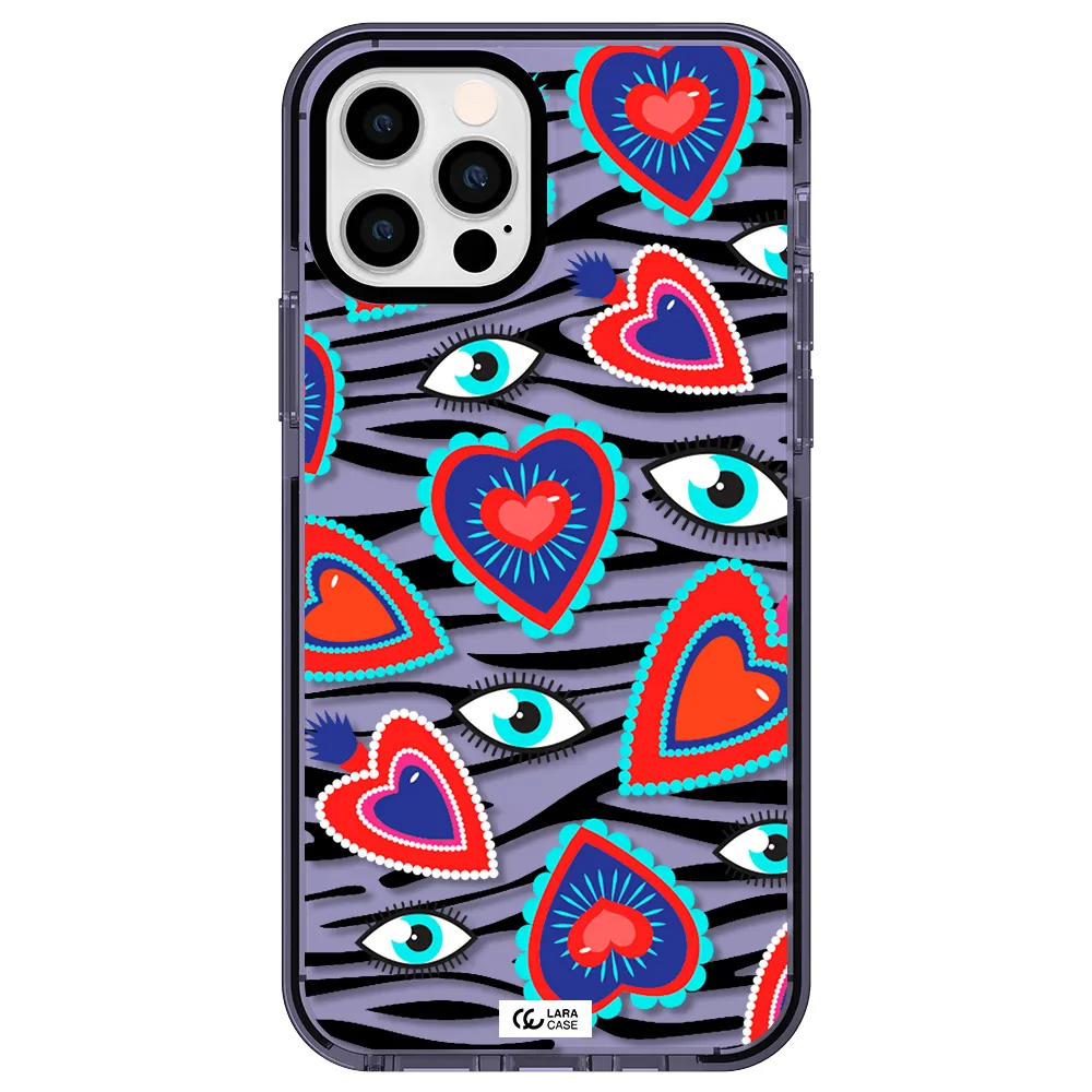 Eye Heart Apple iPhone 12 pro impact Lilac Case