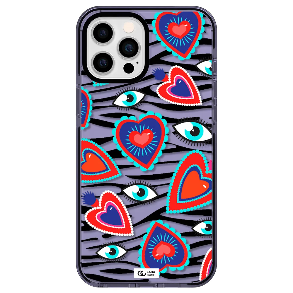 Eye Heart Apple iPhone 12 pro max impact Lilac Case