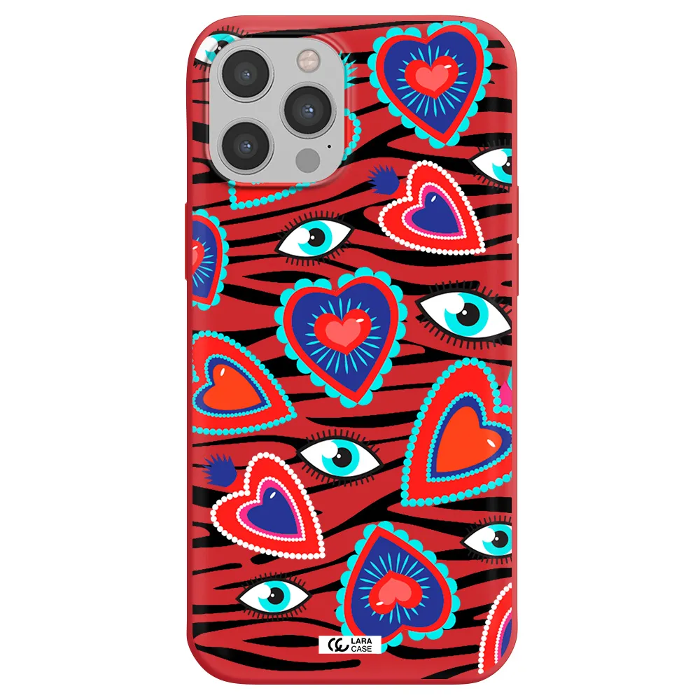 Eye Heart Apple iPhone 12 pro max Silicone Imperial Red Case